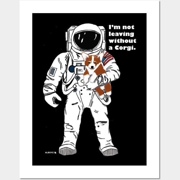 Corgi and Astronaut Wall Art by ALBOYZ